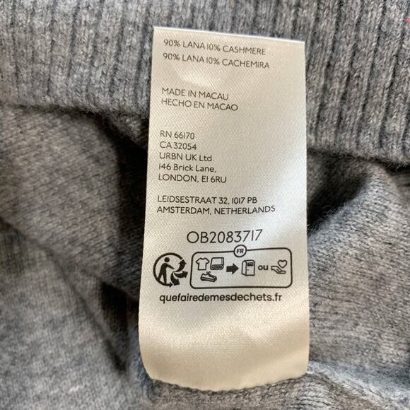 Free People Nocturnal Cardigan Sweater Grey Wool Cashmere Button Front Womens XL - Picture 8 of 9